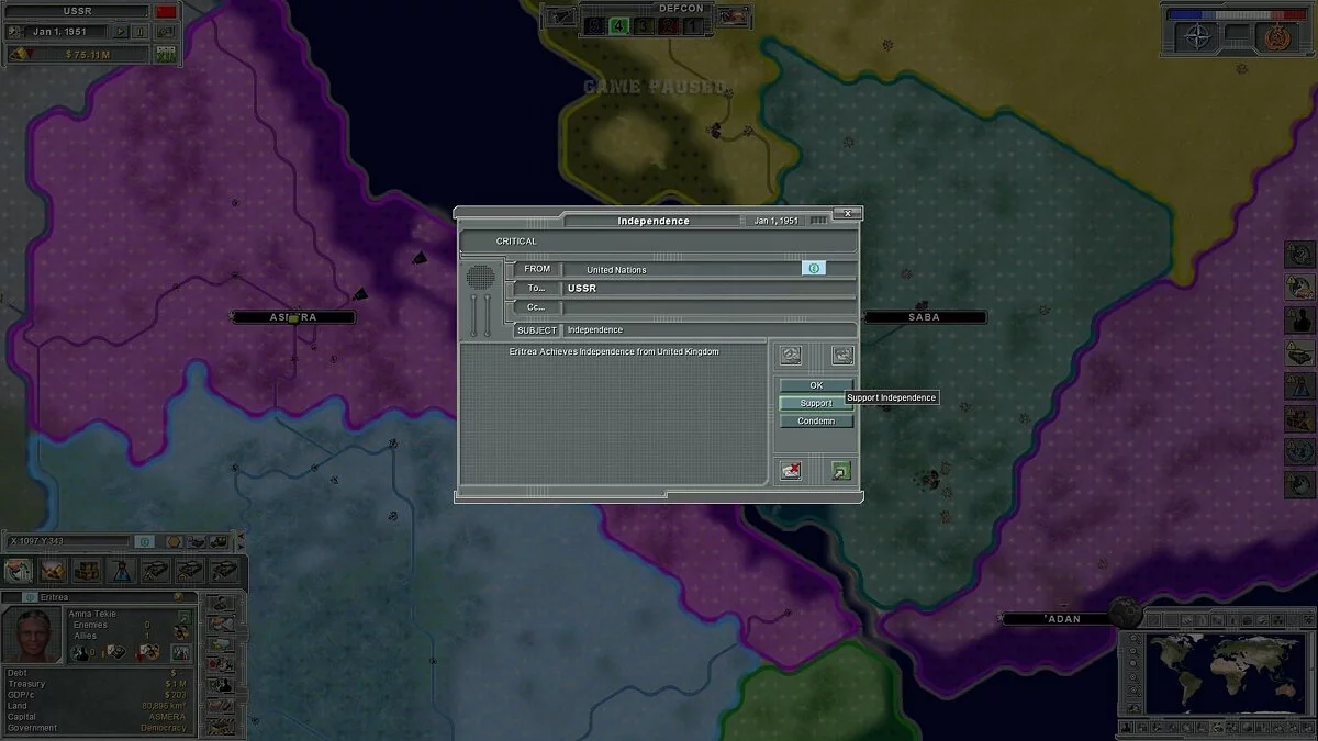 Скриншот из игры Supreme Ruler: Cold War - 48