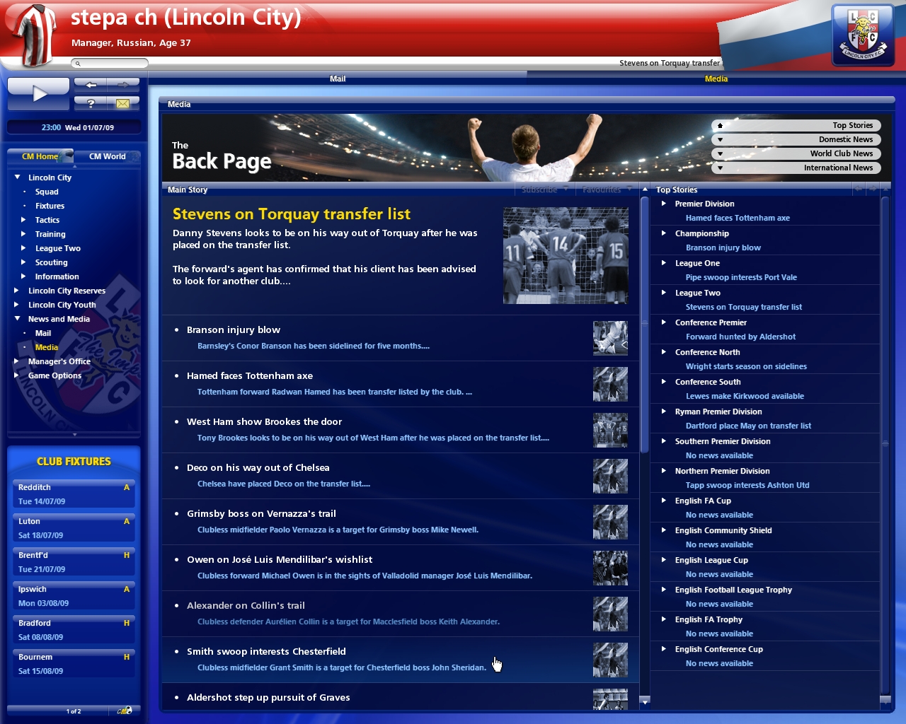 Скриншот из игры Championship Manager 2010 - 46