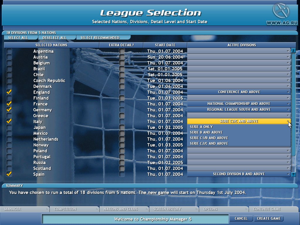 Скриншот из игры Championship Manager 5 - 49