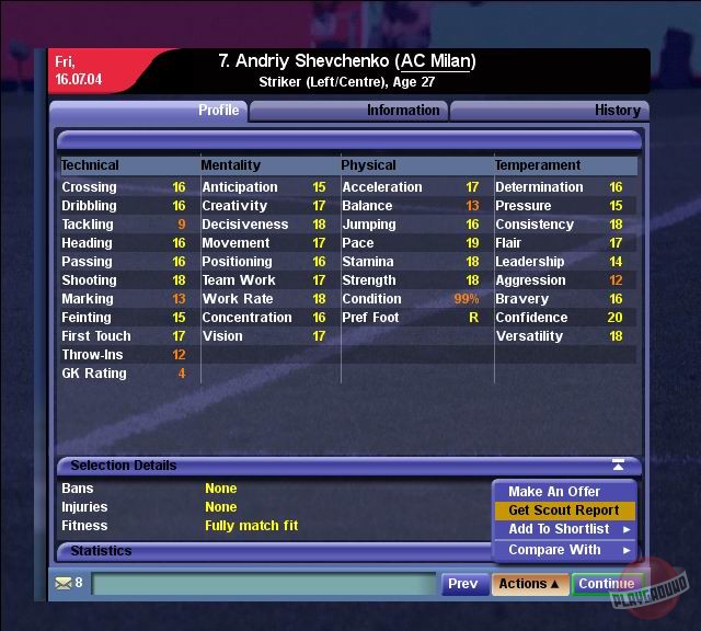 Скриншот из игры Championship Manager 5 - 7