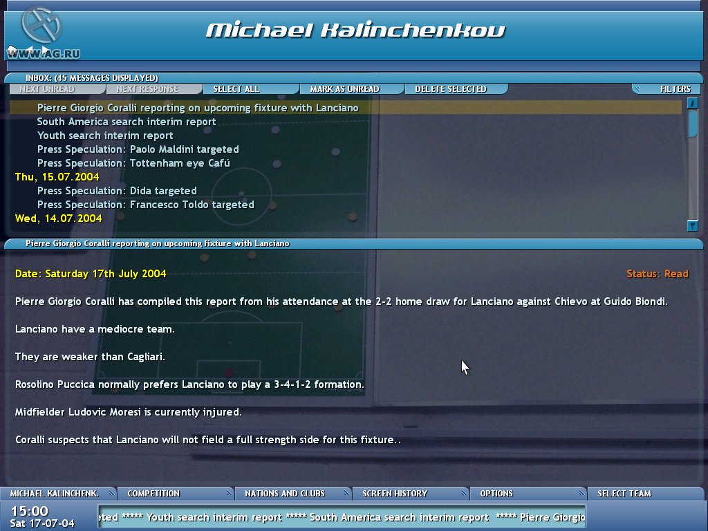 Скриншот из игры Championship Manager 5 - 9