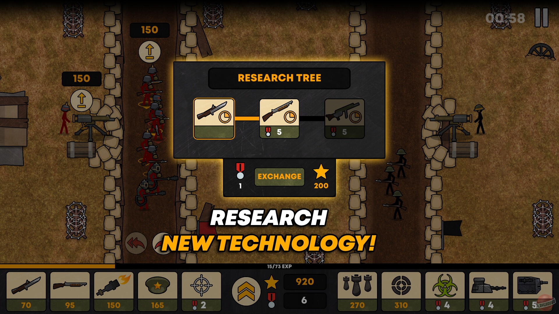 Скриншот из игры Stickman Trenches - 5