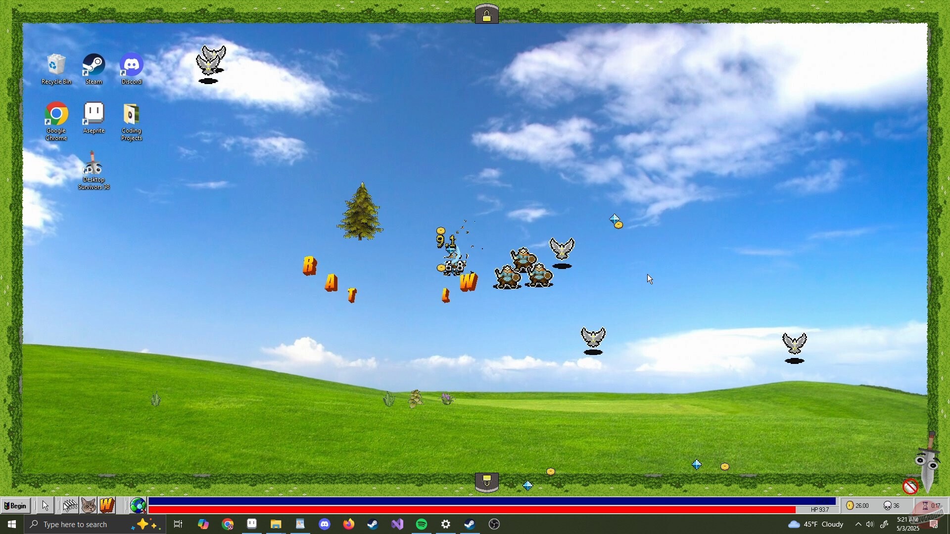 Скриншот из игры Desktop Survivors 98 - 9