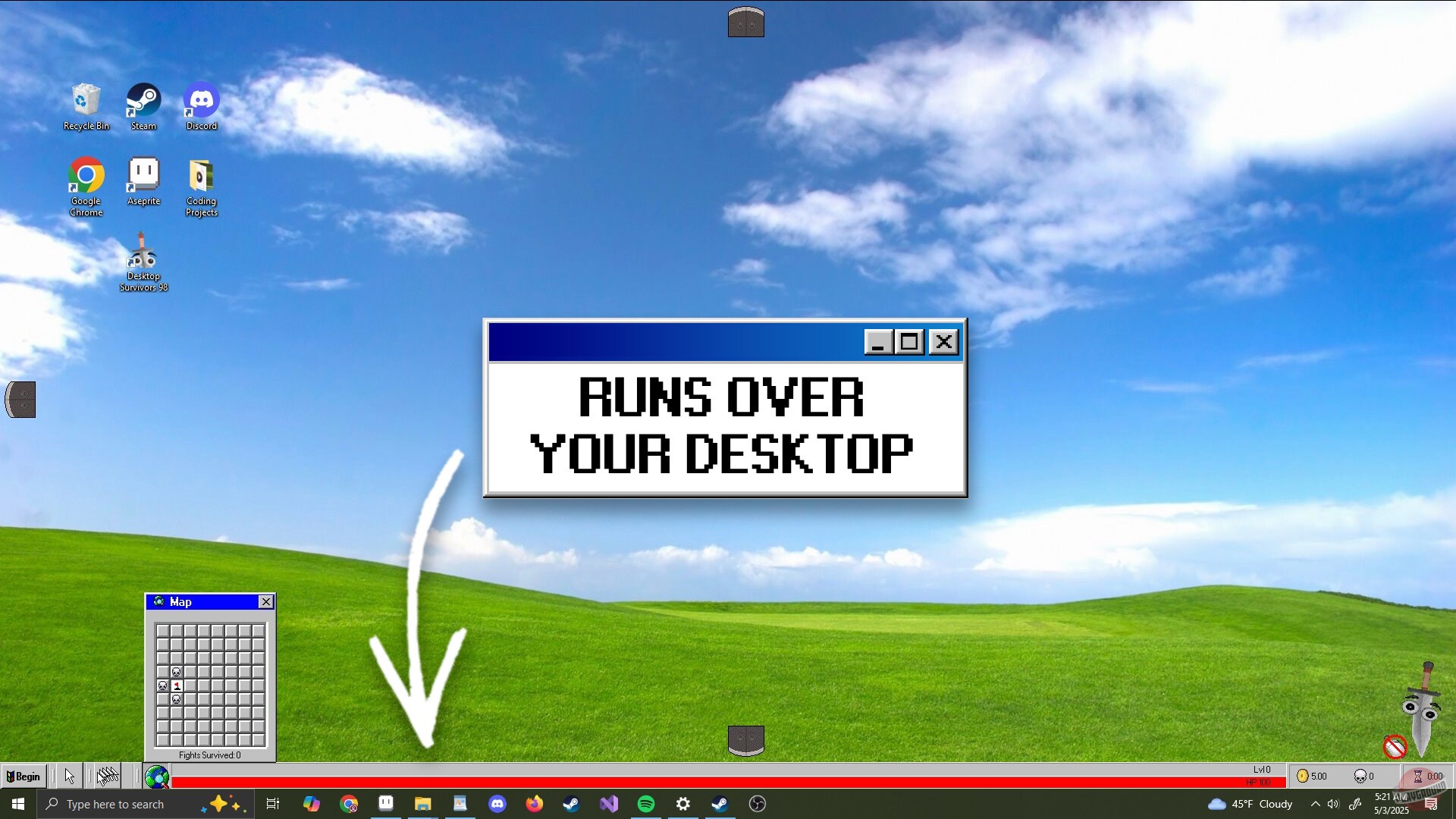 Скриншот из игры Desktop Survivors 98 - 13