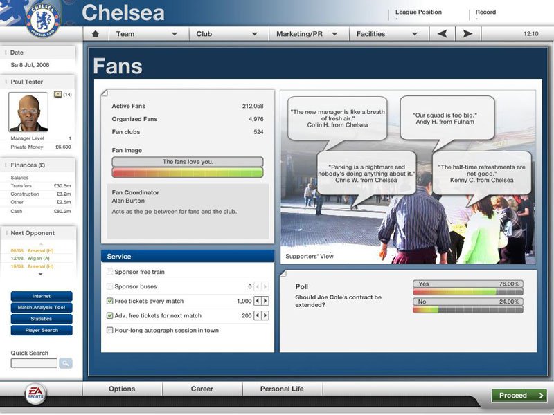 Скриншот из игры FIFA Manager 07 - 98