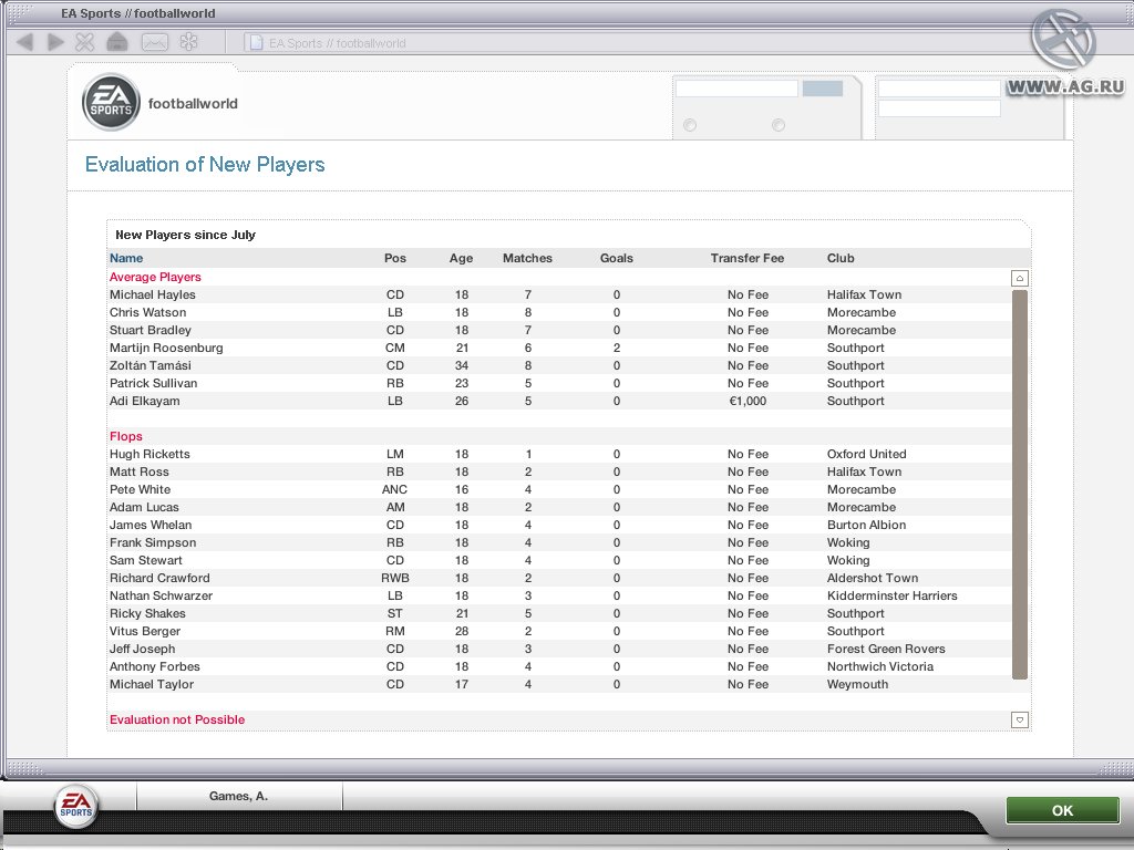 Скриншот из игры FIFA Manager 07 - 152