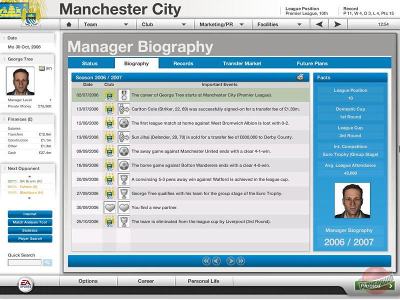 Скриншот из игры FIFA Manager 07 - 3
