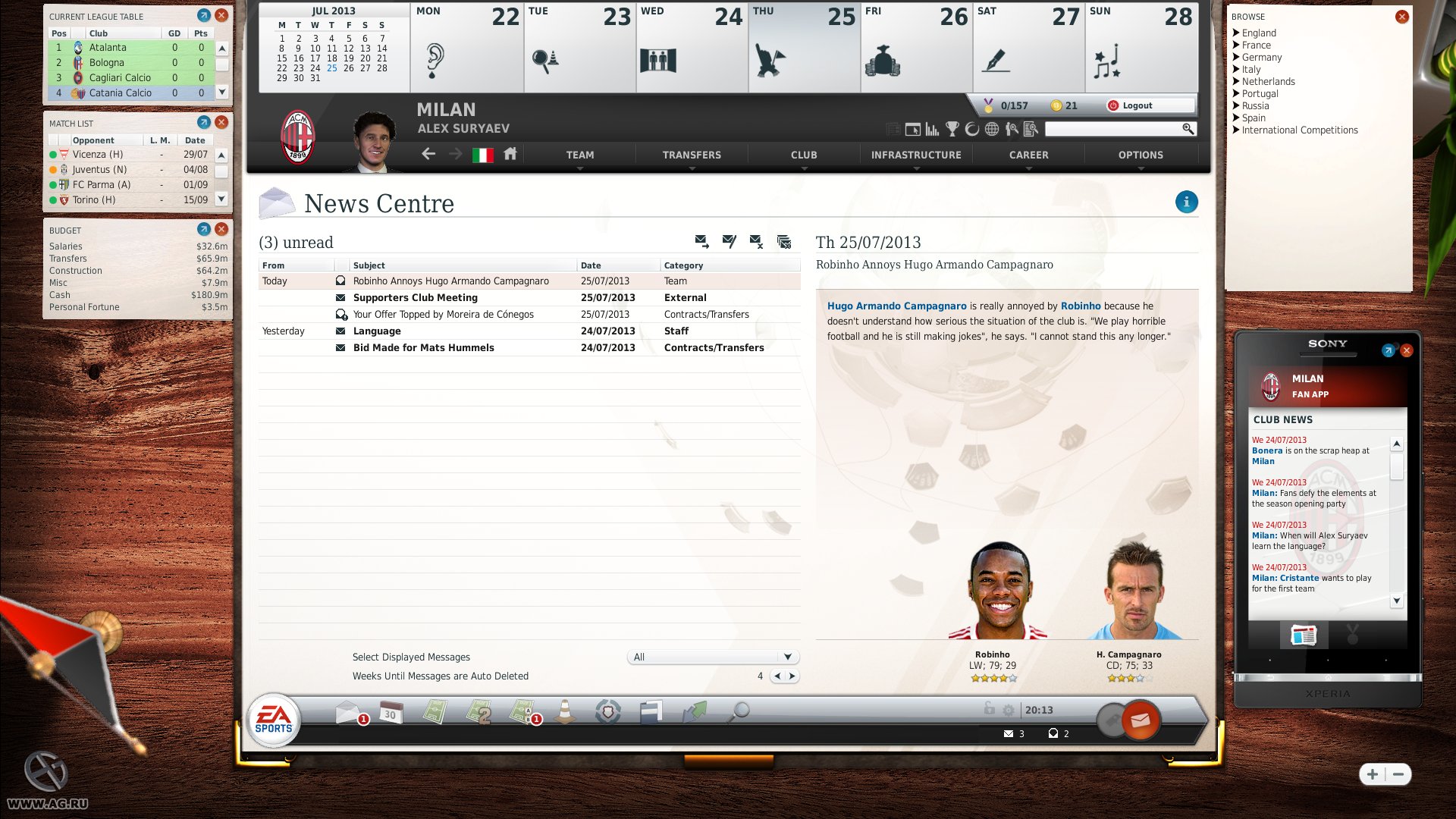 Скриншот из игры FIFA Manager 13 - 21