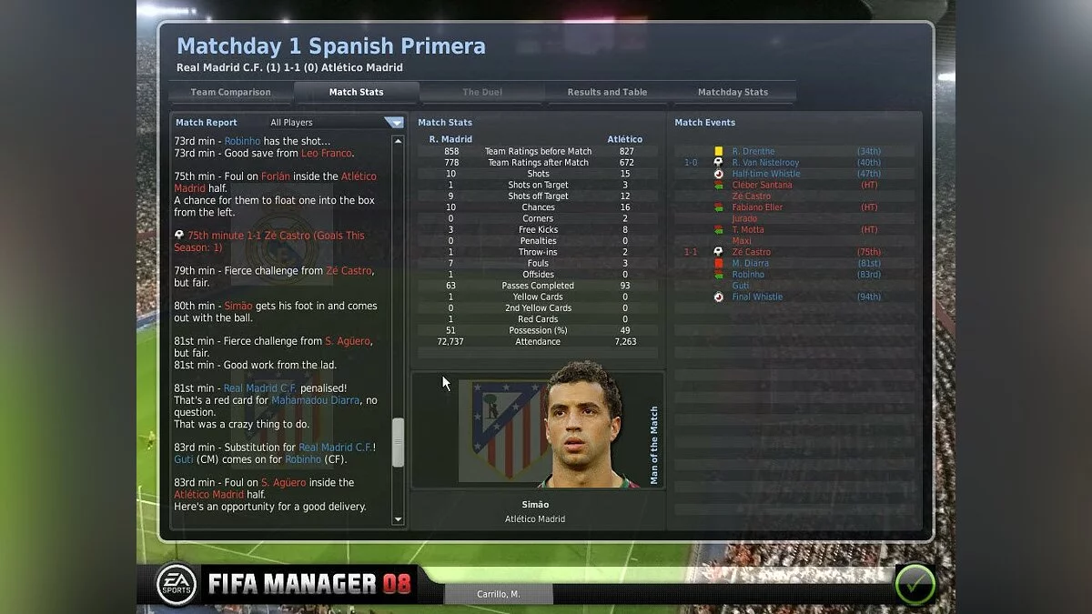 Скриншот из игры FIFA Manager 08 - 12