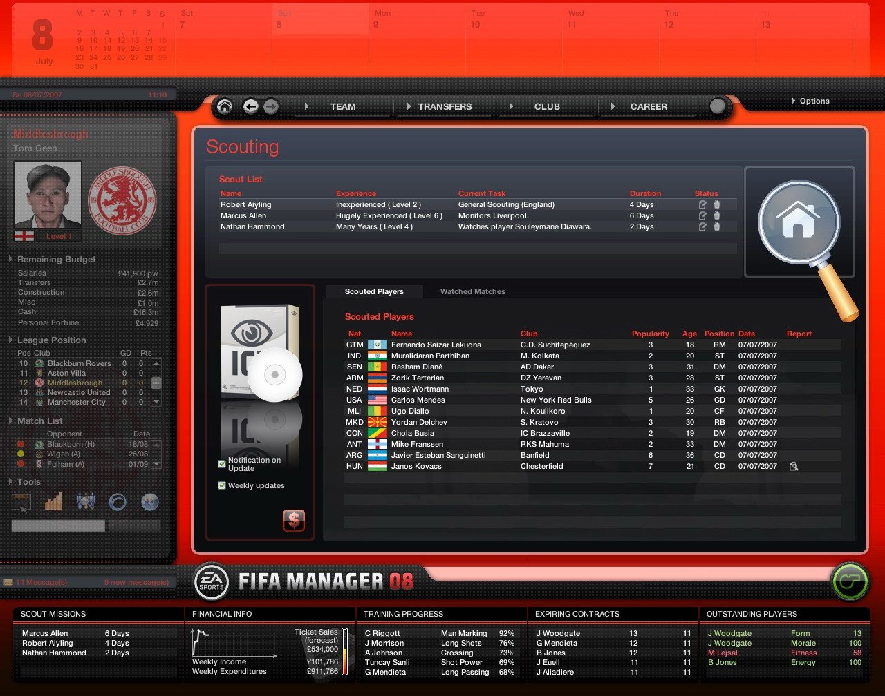 Скриншот из игры FIFA Manager 08 - 59