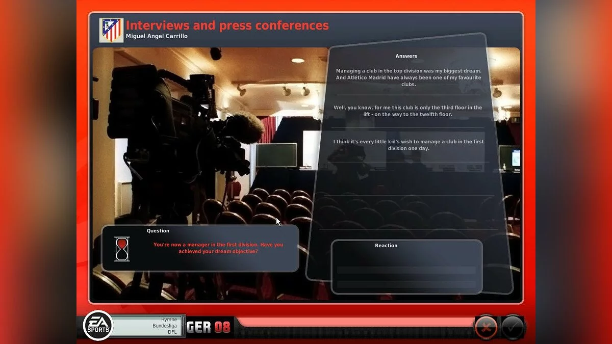 Скриншот из игры FIFA Manager 08 - 13