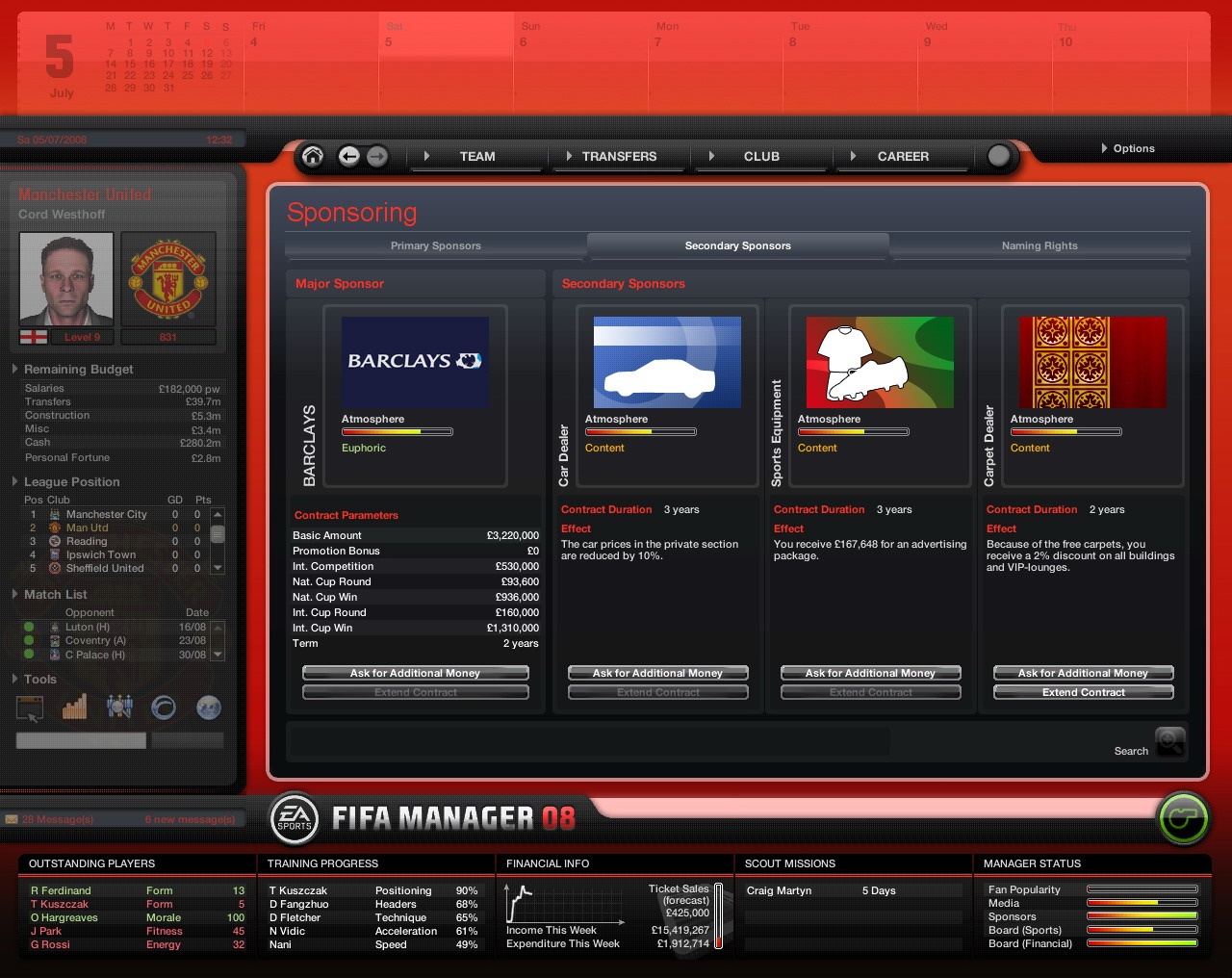 Скриншот из игры FIFA Manager 08 - 51