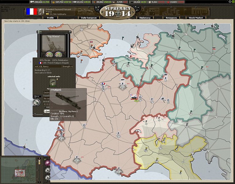 Скриншот из игры Supremacy: 1914 - 19