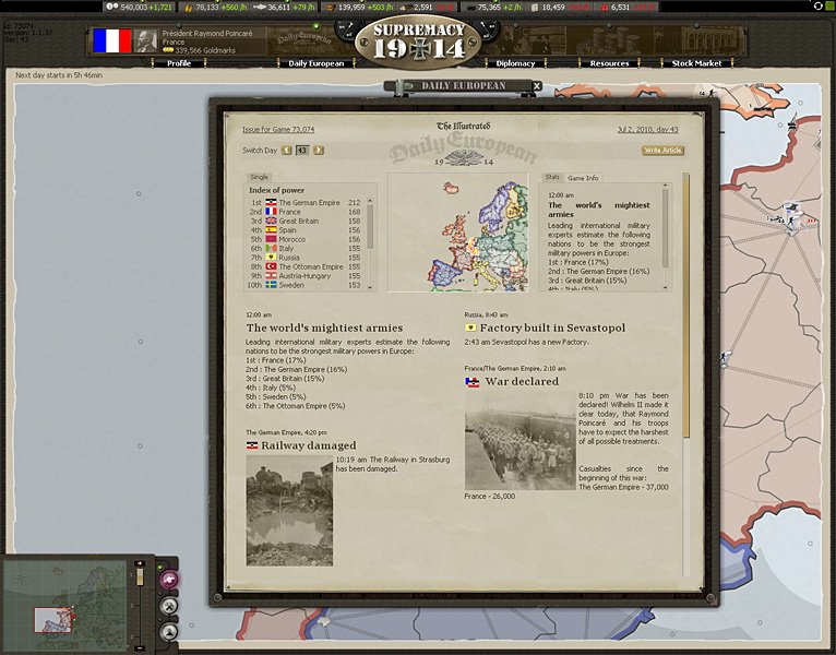 Скриншот из игры Supremacy: 1914 - 1