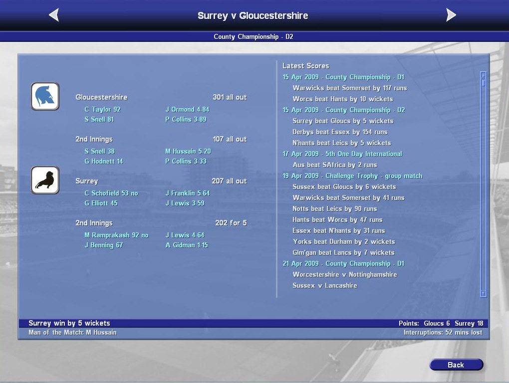 Скриншот из игры International Cricket Captain 2009 - 4