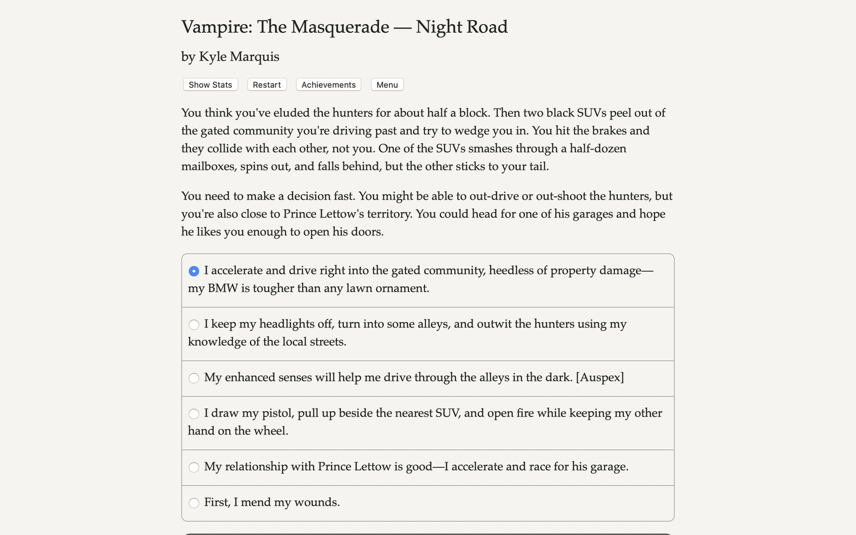 Скриншот из игры Vampire: The Masquerade — Night Road - 15