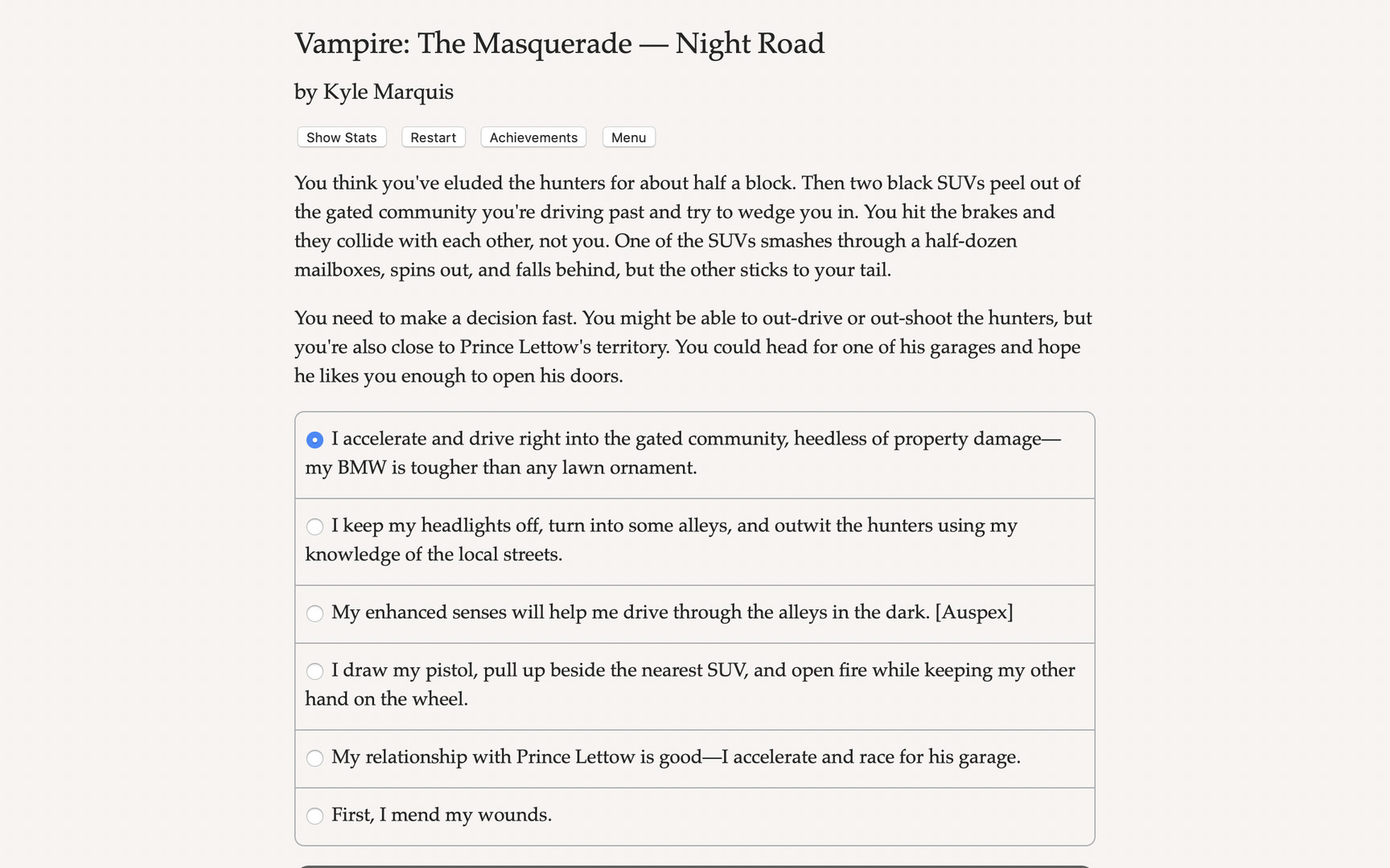 Скриншот из игры Vampire: The Masquerade — Night Road - 9