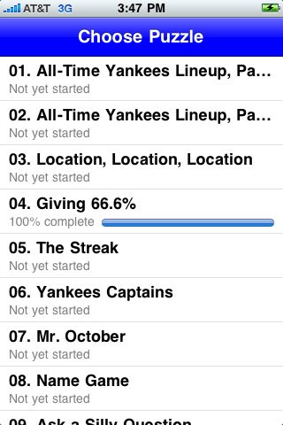 Скриншот из игры Yanks Crossword Puzzles - 1