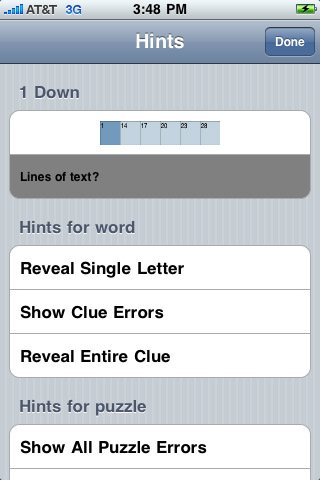 Скриншот из игры Yanks Crossword Puzzles - 2