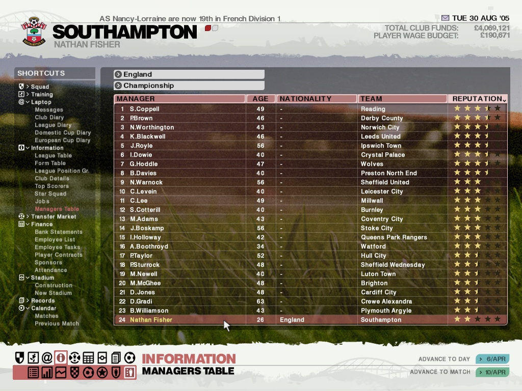 Скриншот из игры LMA Manager 2006 - 6