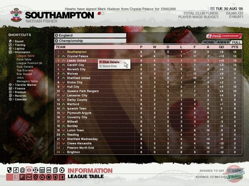 Скриншот из игры LMA Manager 2006 - 5