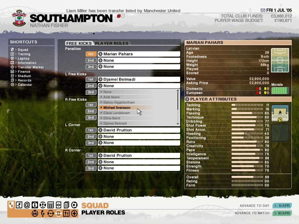 Скриншот из игры LMA Manager 2006 - 10