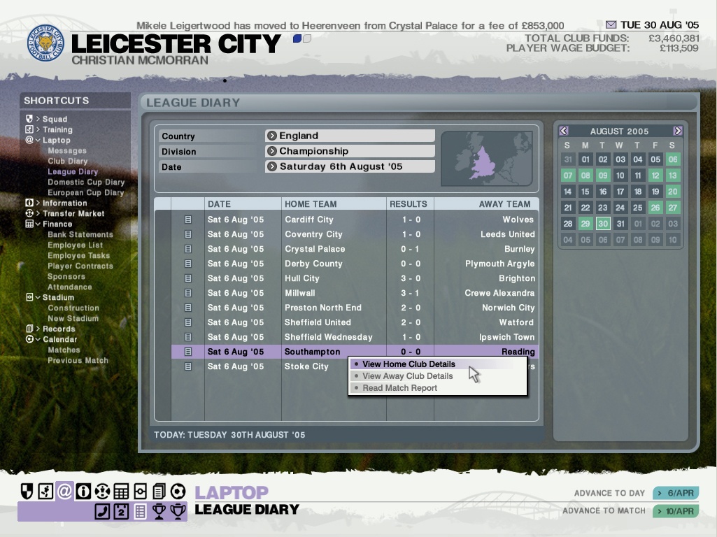 Скриншот из игры LMA Manager 2006 - 15