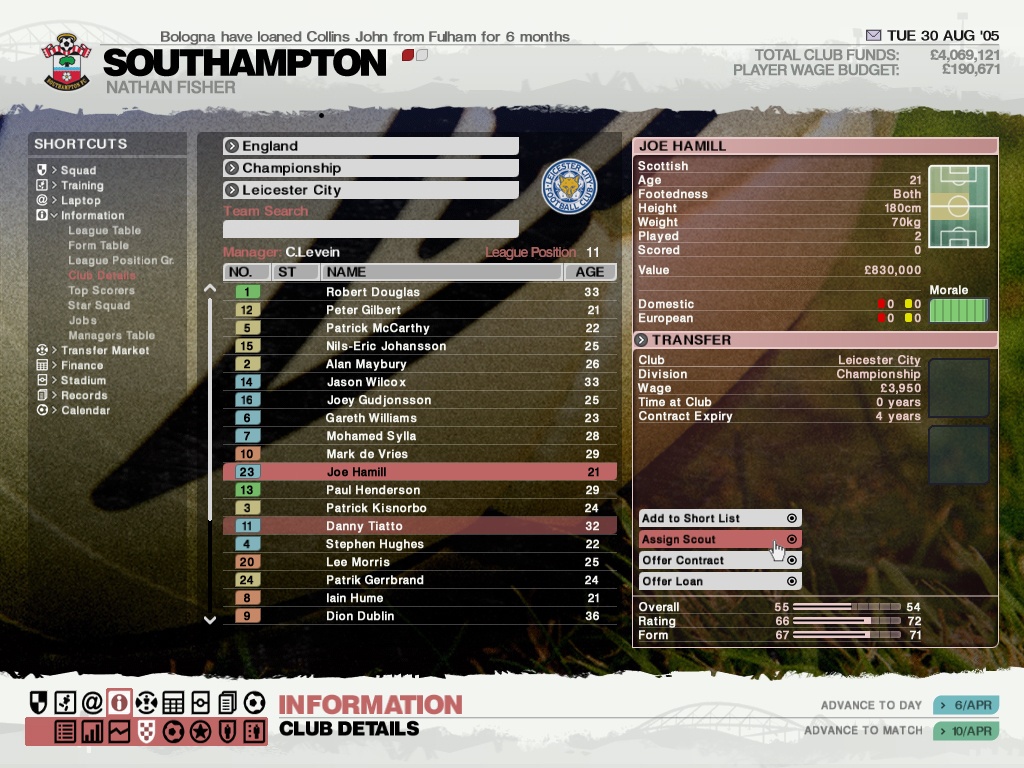 Скриншот из игры LMA Manager 2006 - 11