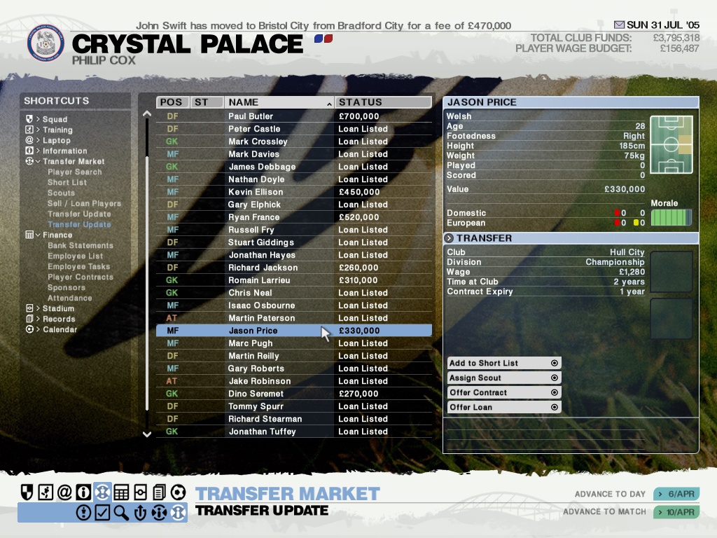 Скриншот из игры LMA Manager 2006 - 1