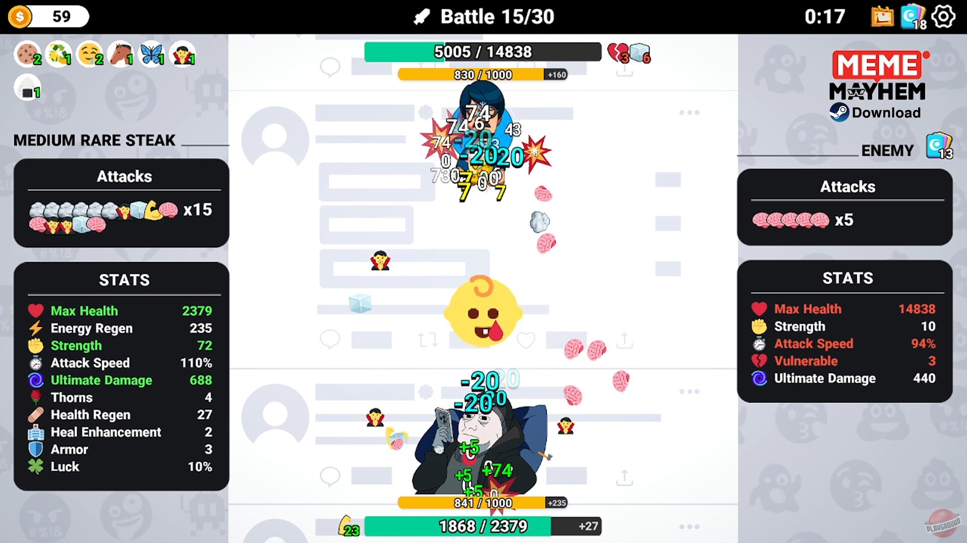 Скриншот из игры Meme Mayhem - 4