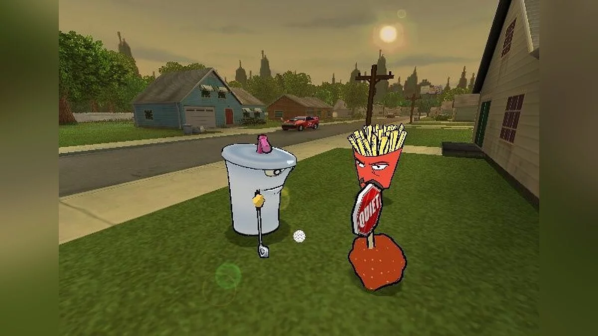 Скриншот из игры Aqua Teen Hunger Force: Zombie Ninja Pro-Am - 4