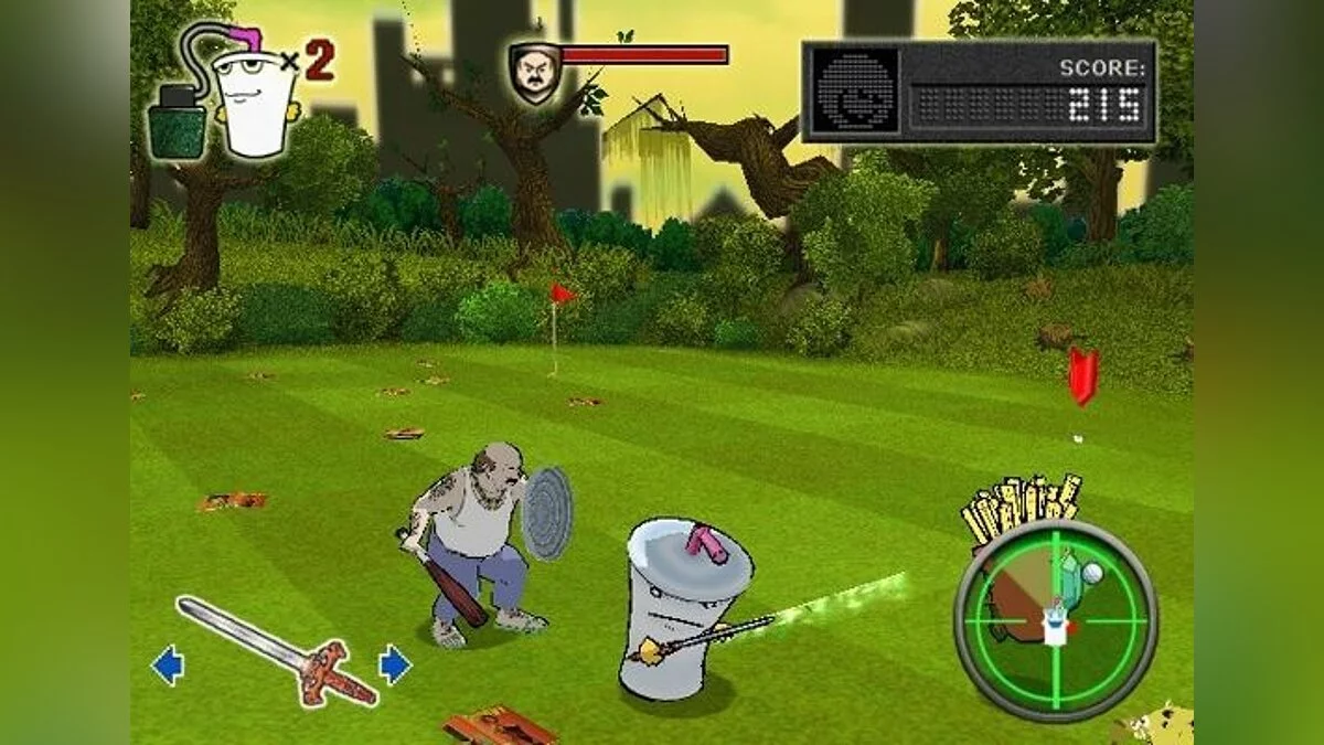 Скриншот из игры Aqua Teen Hunger Force: Zombie Ninja Pro-Am - 1