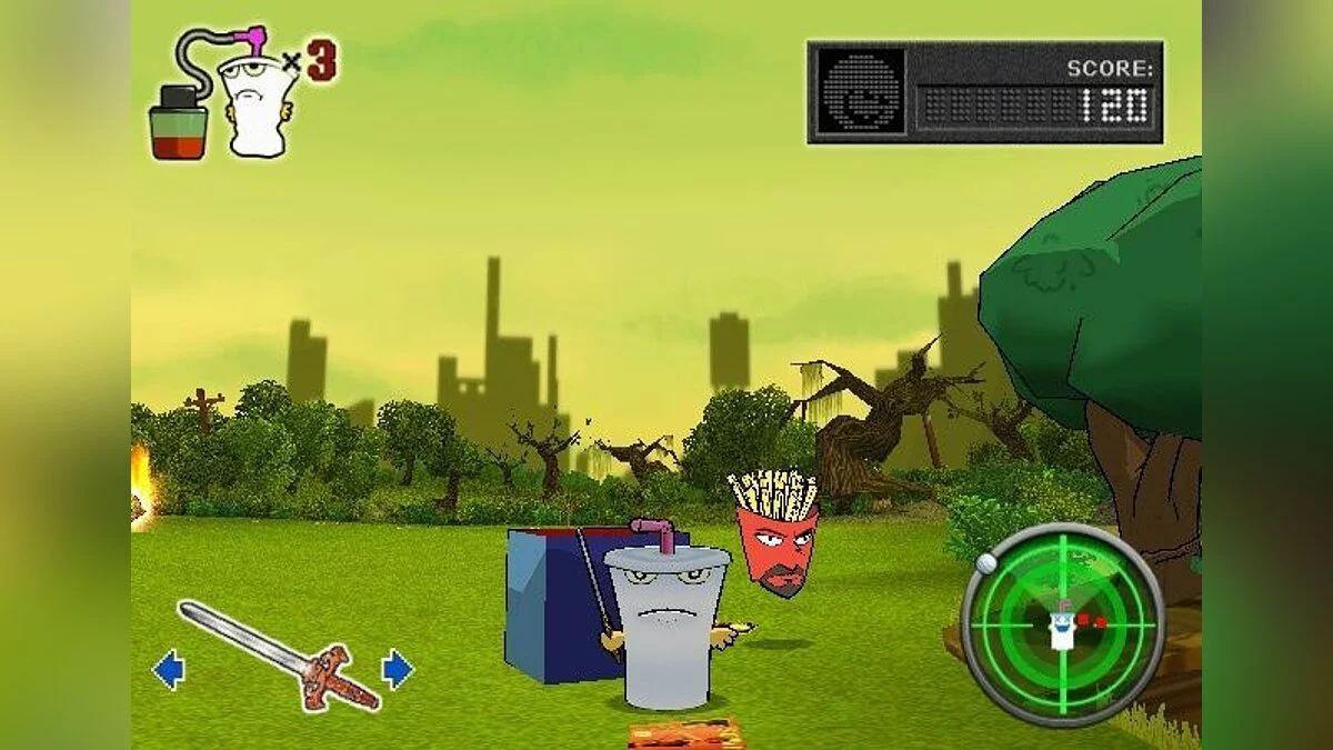 Скриншот из игры Aqua Teen Hunger Force: Zombie Ninja Pro-Am - 2