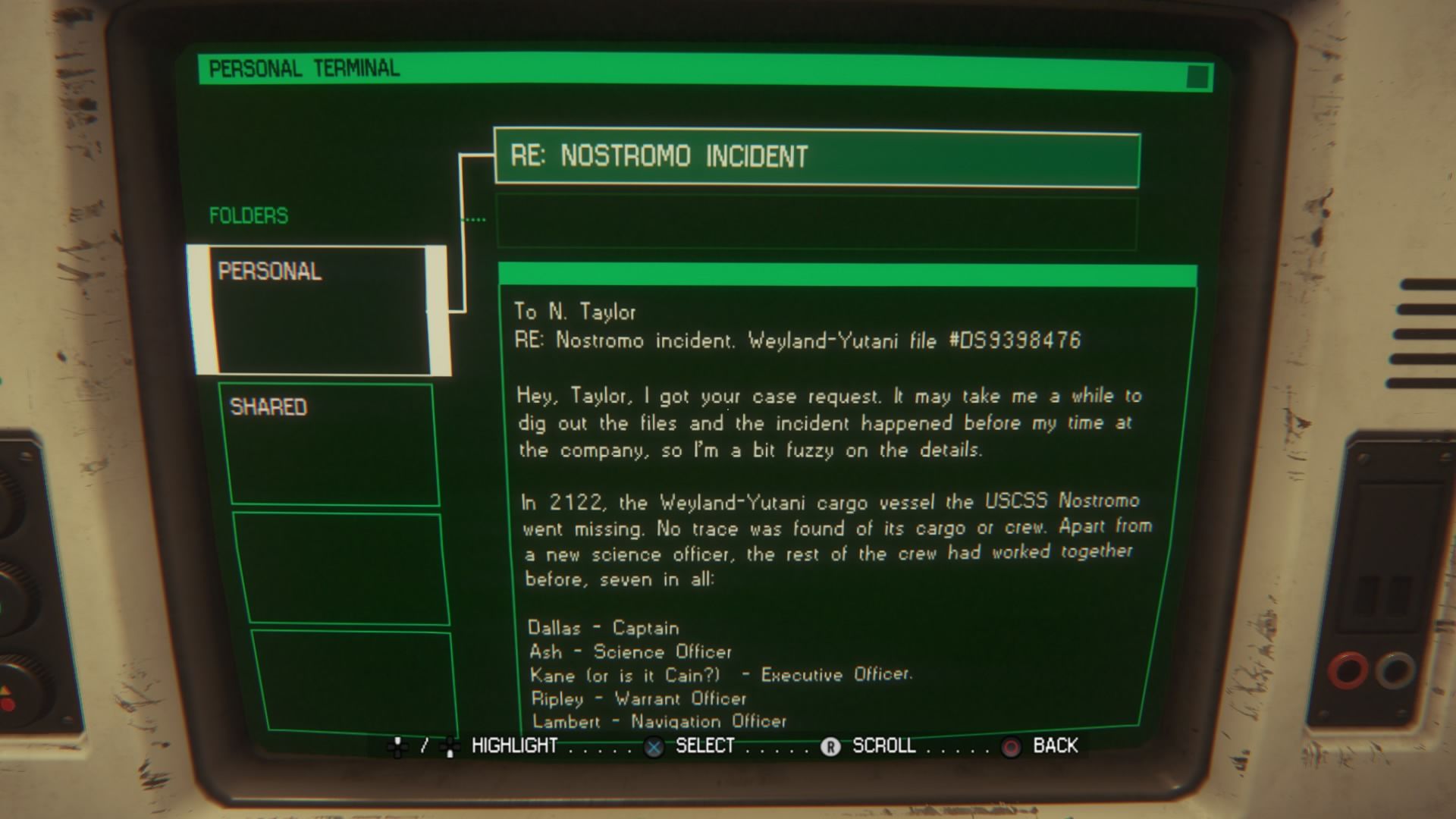 Скриншот из игры Alien: Isolation - 107