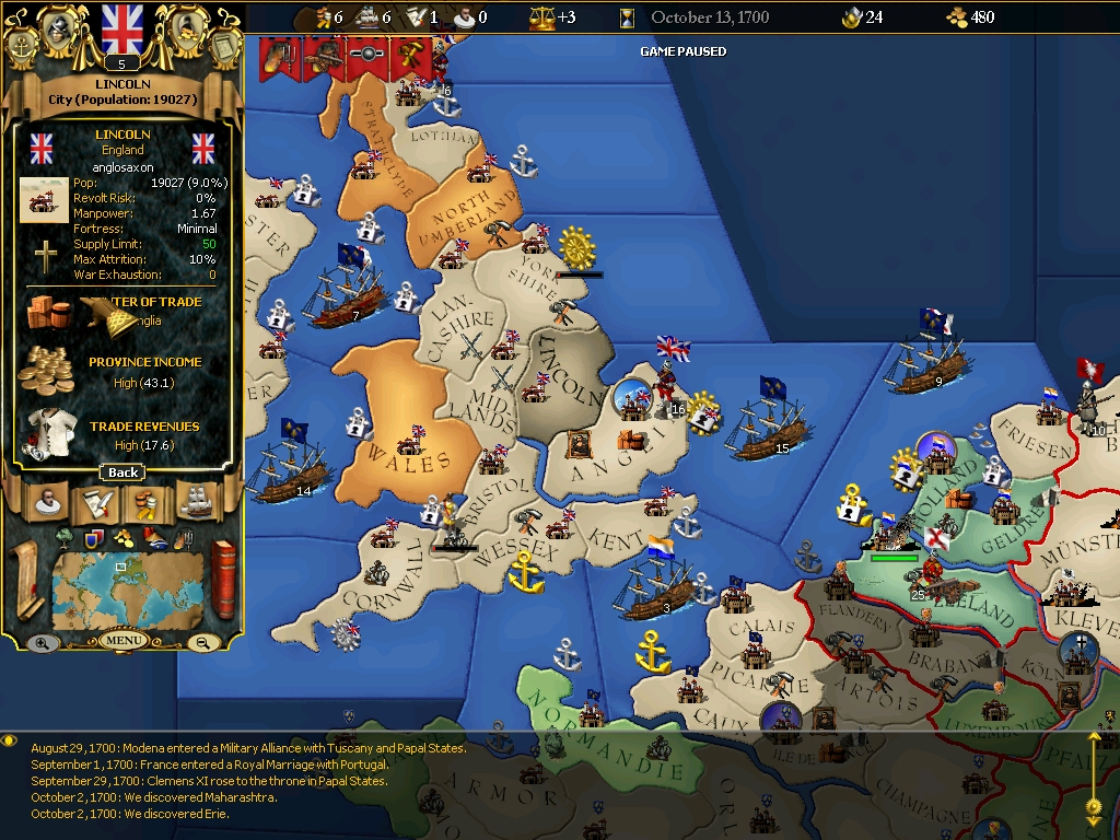 Скриншот из игры For the Glory: A Europa Universalis Game - 11