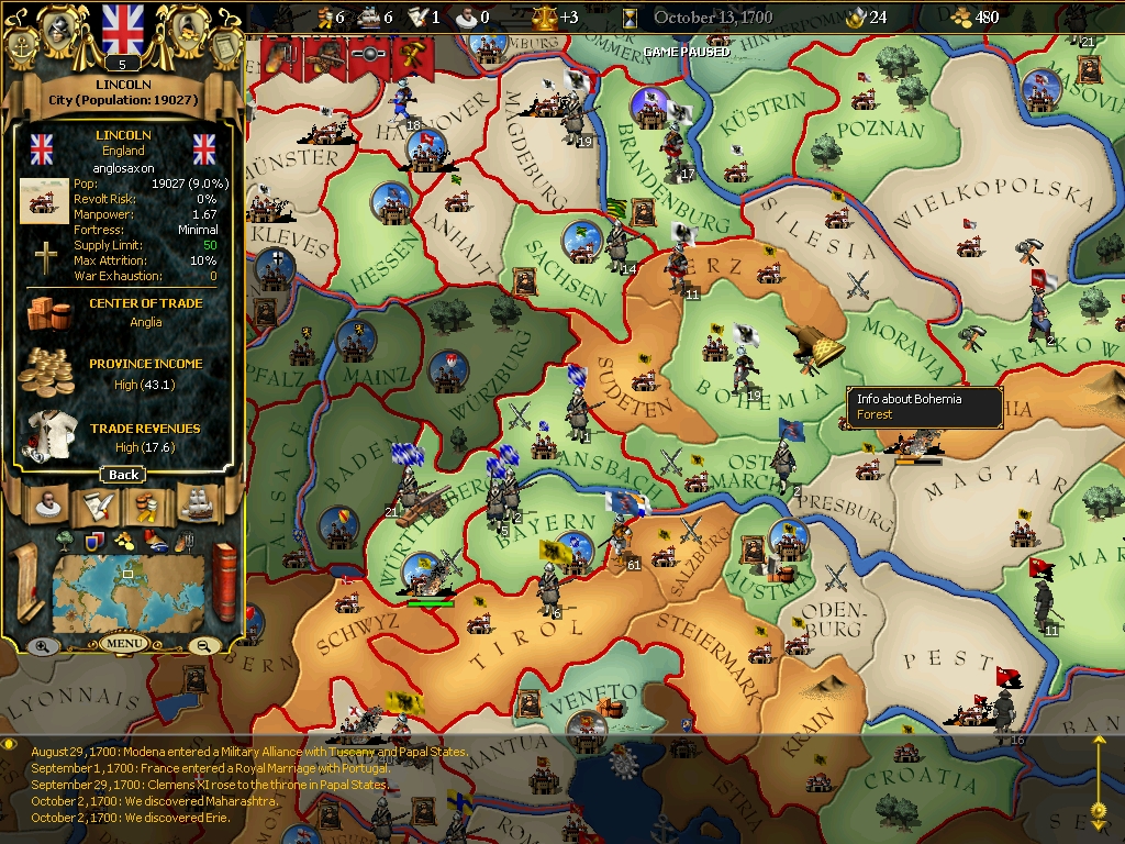 Скриншот из игры For the Glory: A Europa Universalis Game - 27