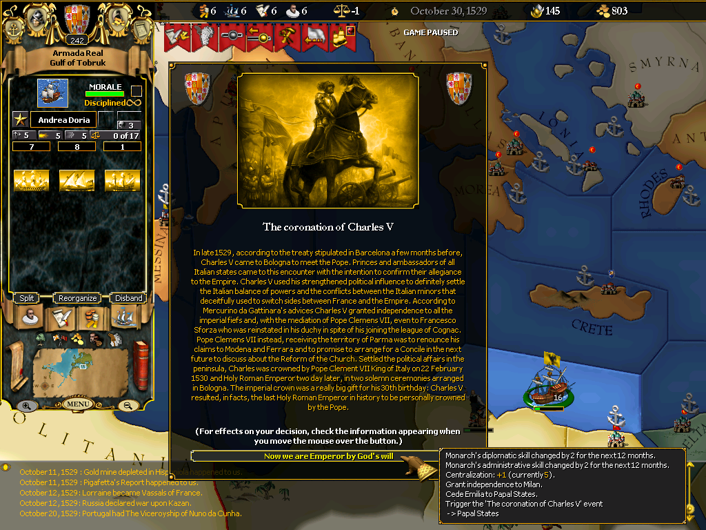 Скриншот из игры For the Glory: A Europa Universalis Game - 6