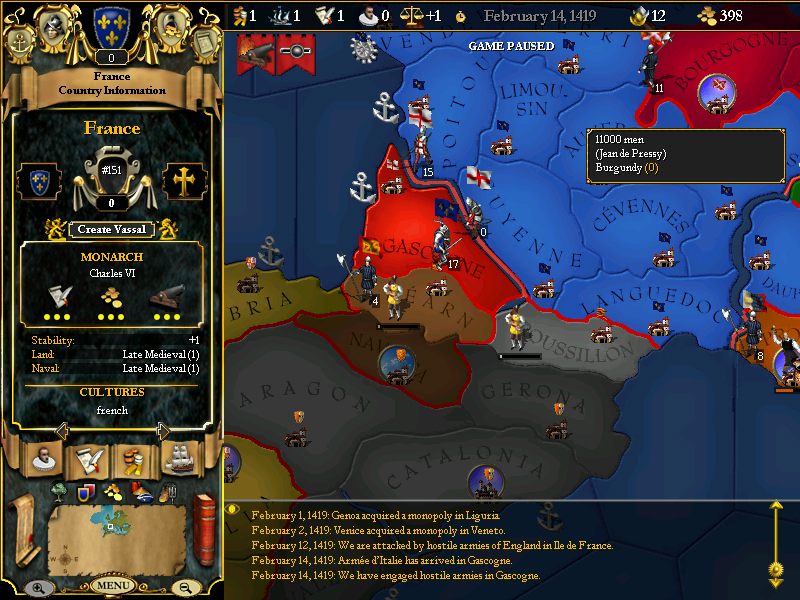 Скриншот из игры For the Glory: A Europa Universalis Game - 89