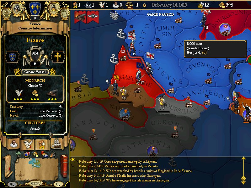 Скриншот из игры For The Glory: A Europa Universalis II Game - 6