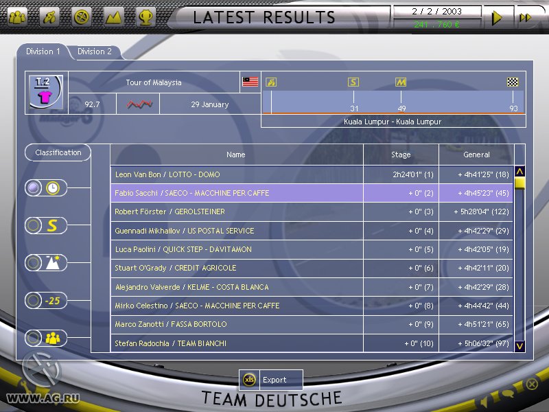 Скриншот из игры Cycling Manager 3 - 8