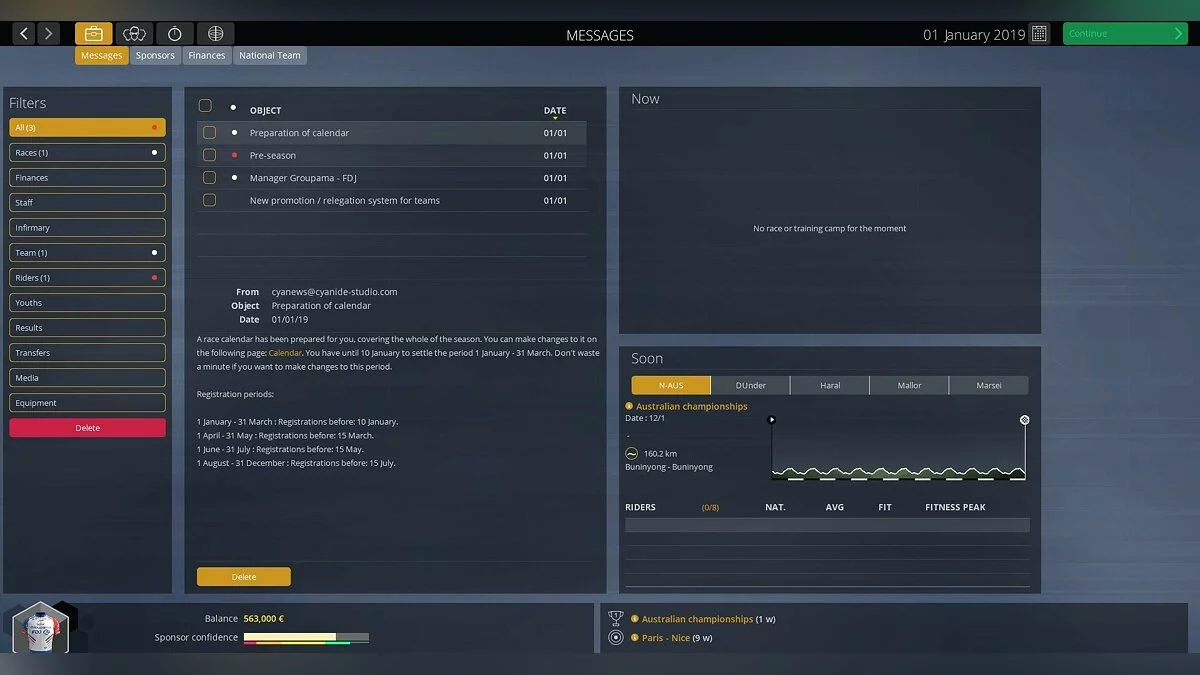 Скриншот из игры Pro Cycling Manager 2019 - 2