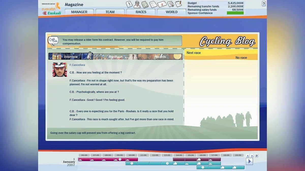 Скриншот из игры Pro Cycling Manager Season 2007 - 6