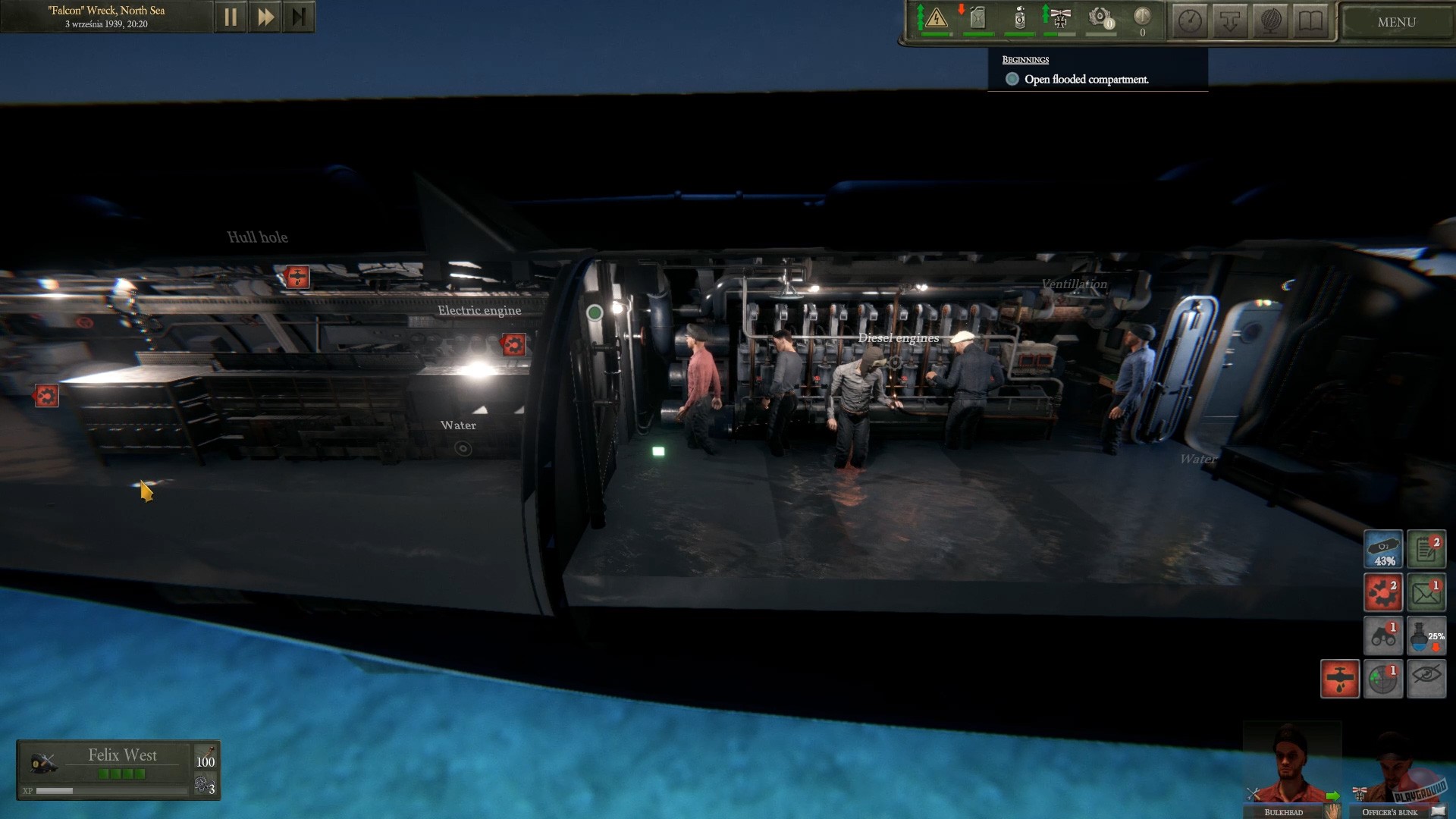 Скриншот из игры UBOAT - 65
