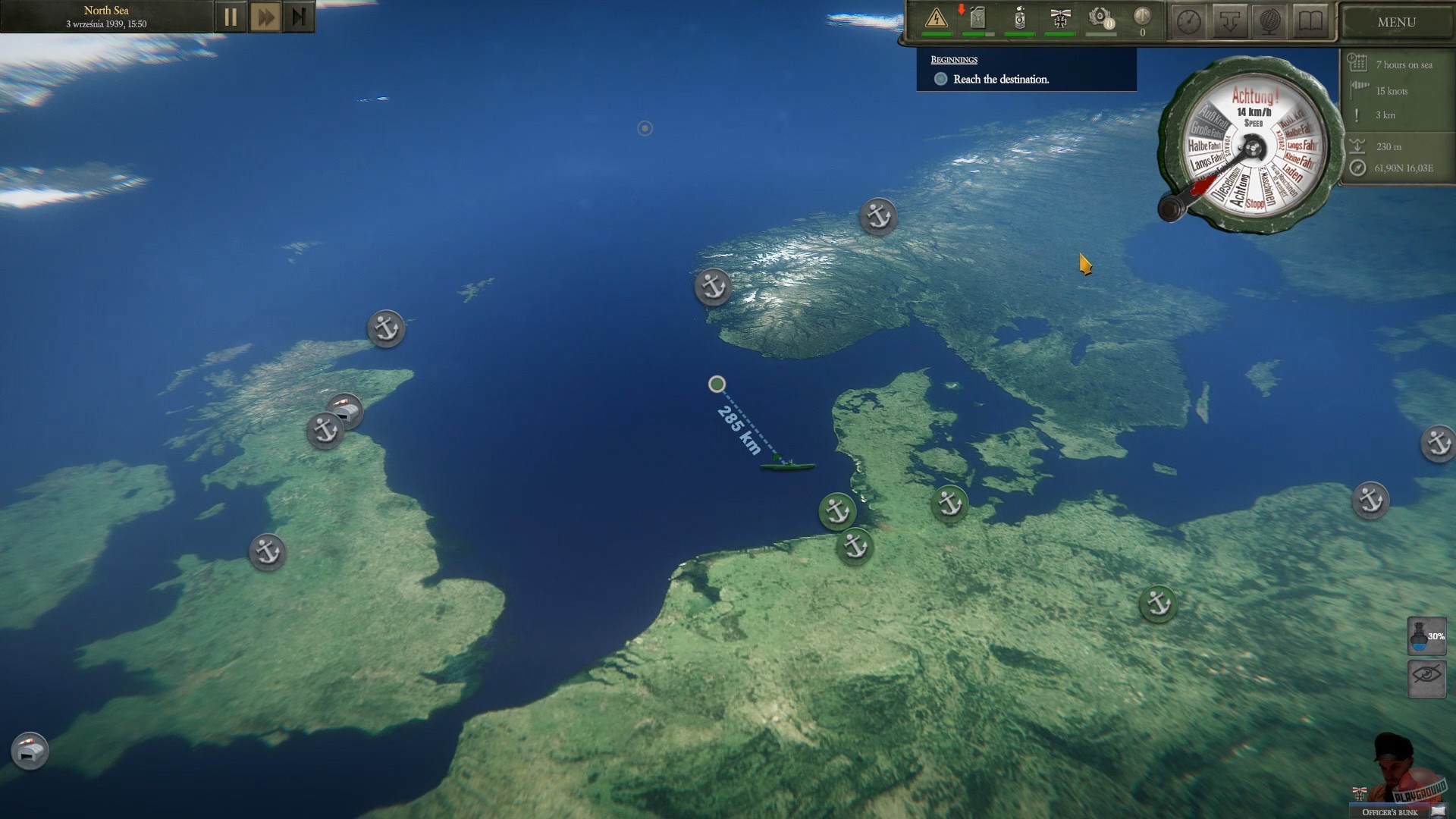 Скриншот из игры UBOAT - 67