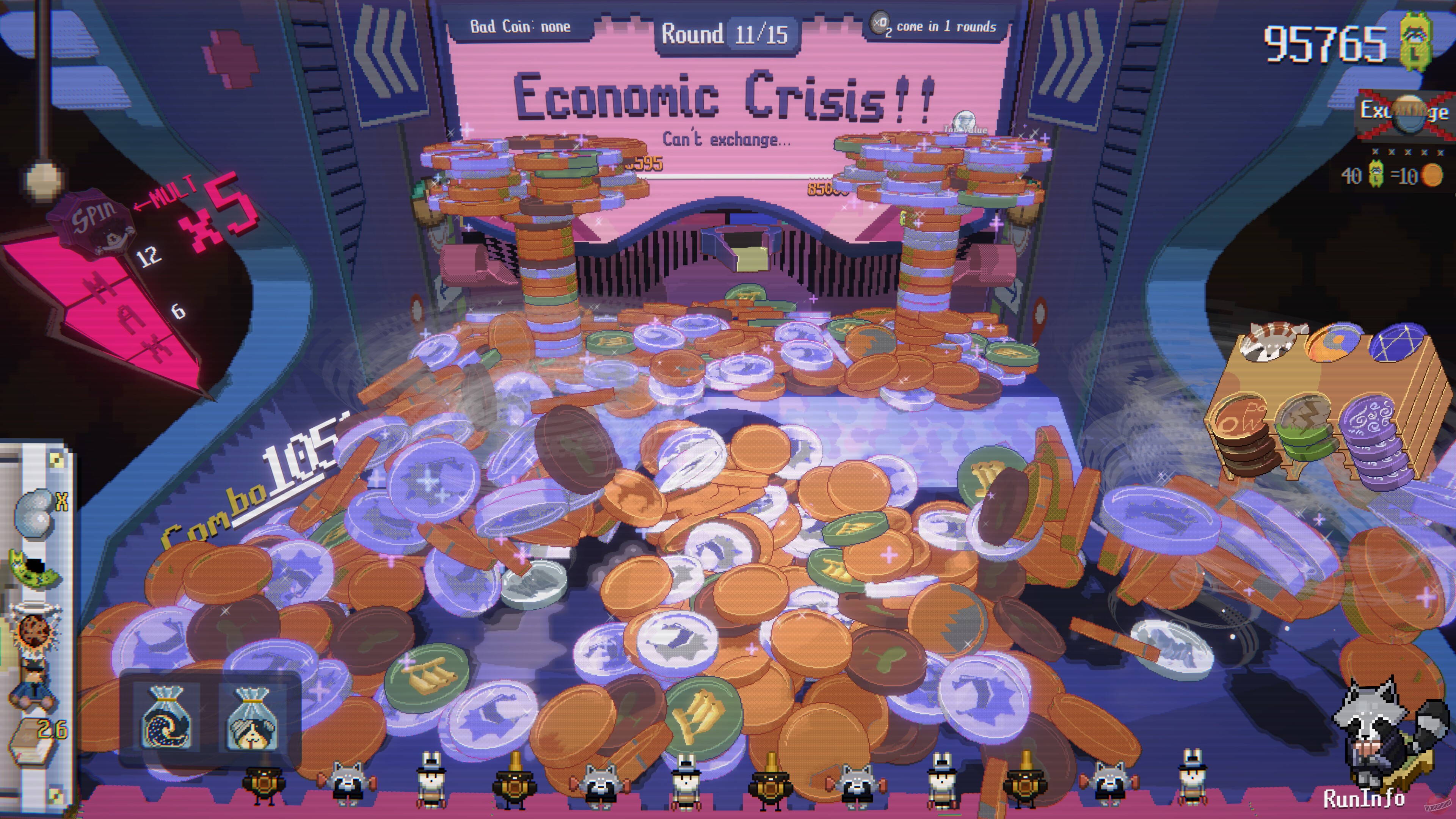 Скриншот из игры RACCOIN: Coin Pusher Roguelike - 5