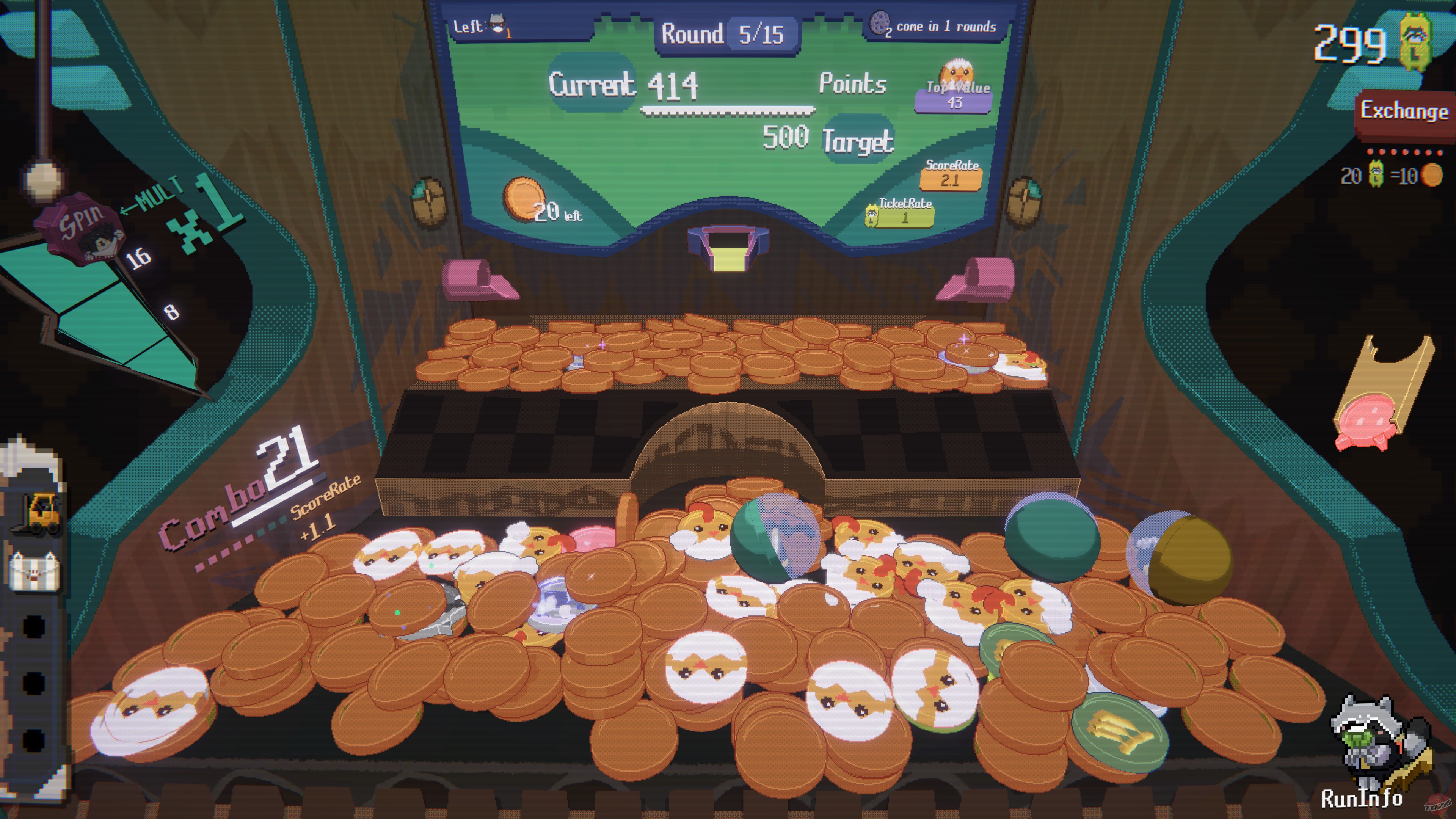 Скриншот из игры RACCOIN: Coin Pusher Roguelike - 11