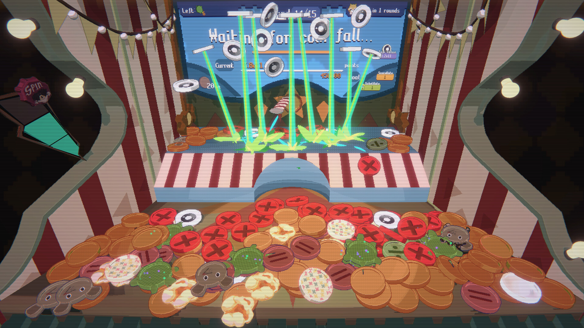 Скриншот из игры RACCOIN: Coin Pusher Roguelike - 1