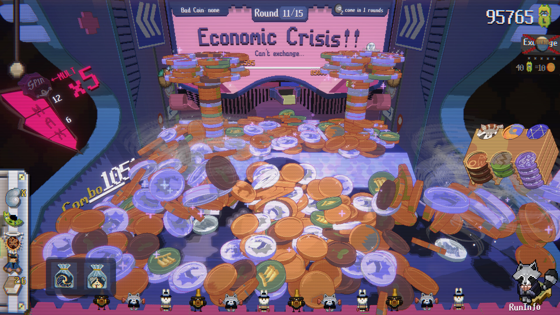 Скриншот из игры RACCOIN: Coin Pusher Roguelike - 7