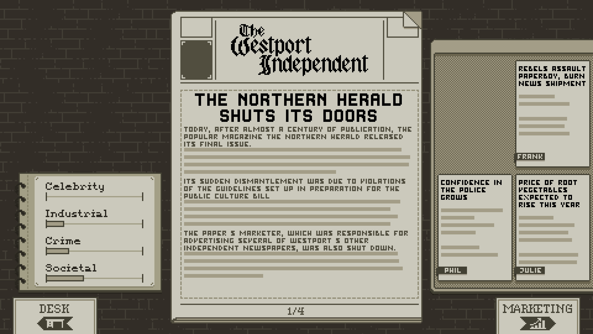 Скриншот из игры The Westport Independent - 17