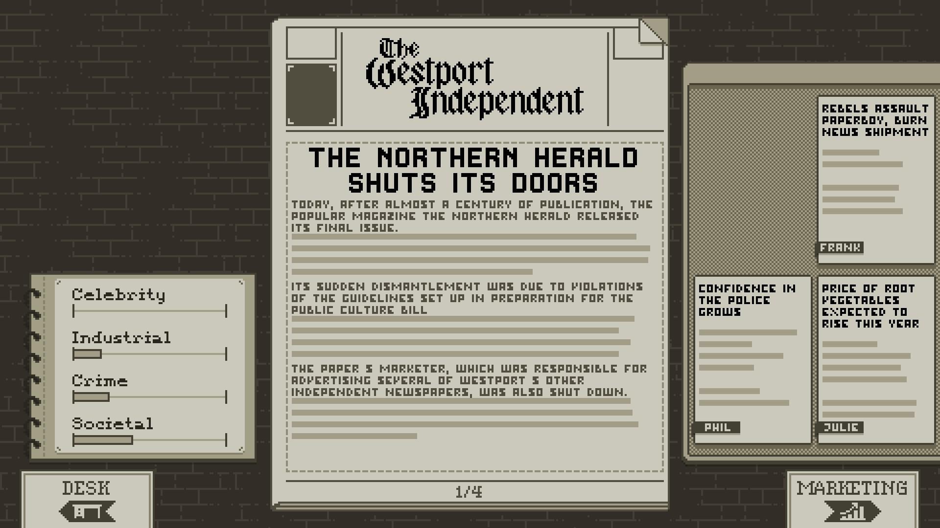 Скриншот из игры The Westport Independent - 36